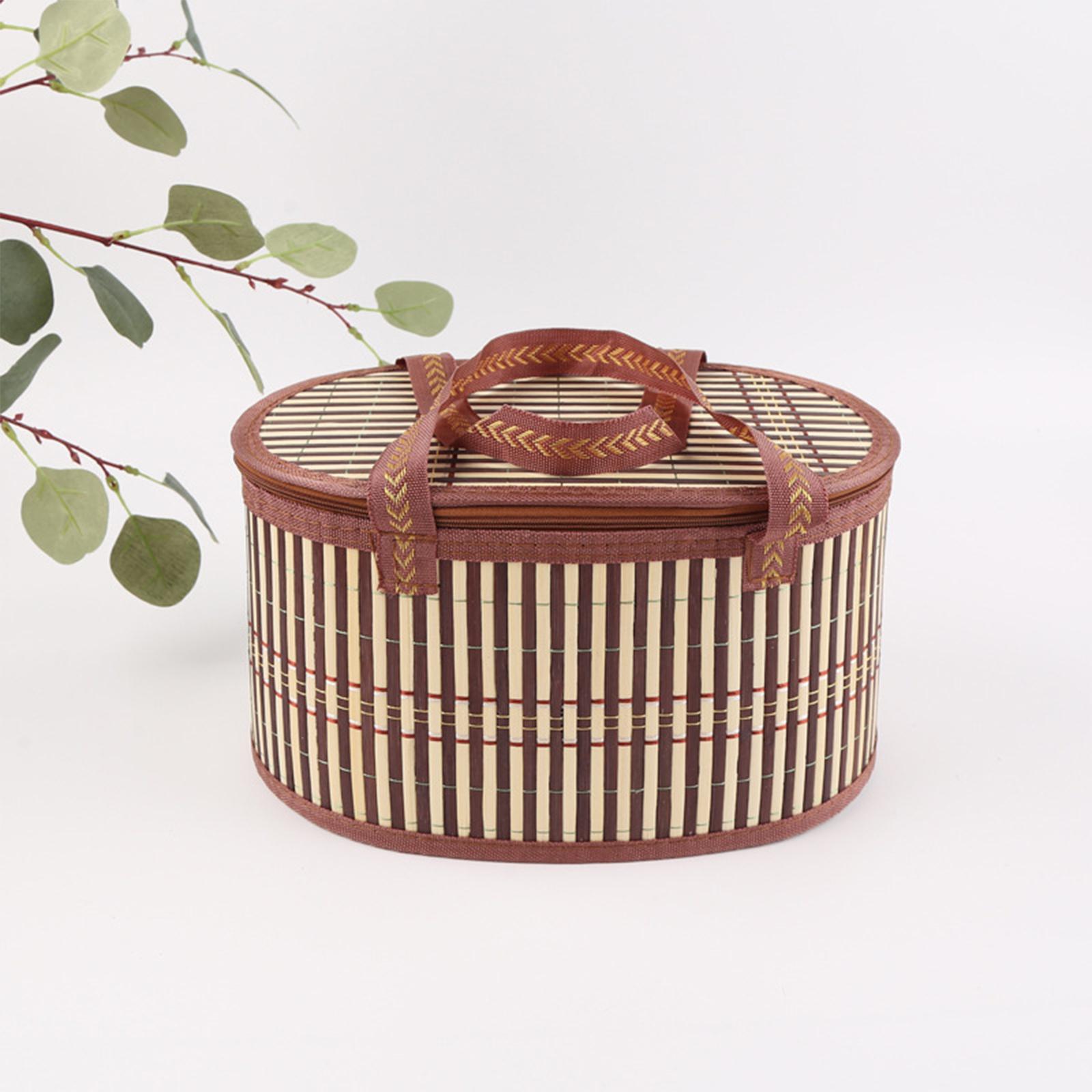 Snacks Food Gift Baskets - Bamboo Basket Foldable Food Container Shopping