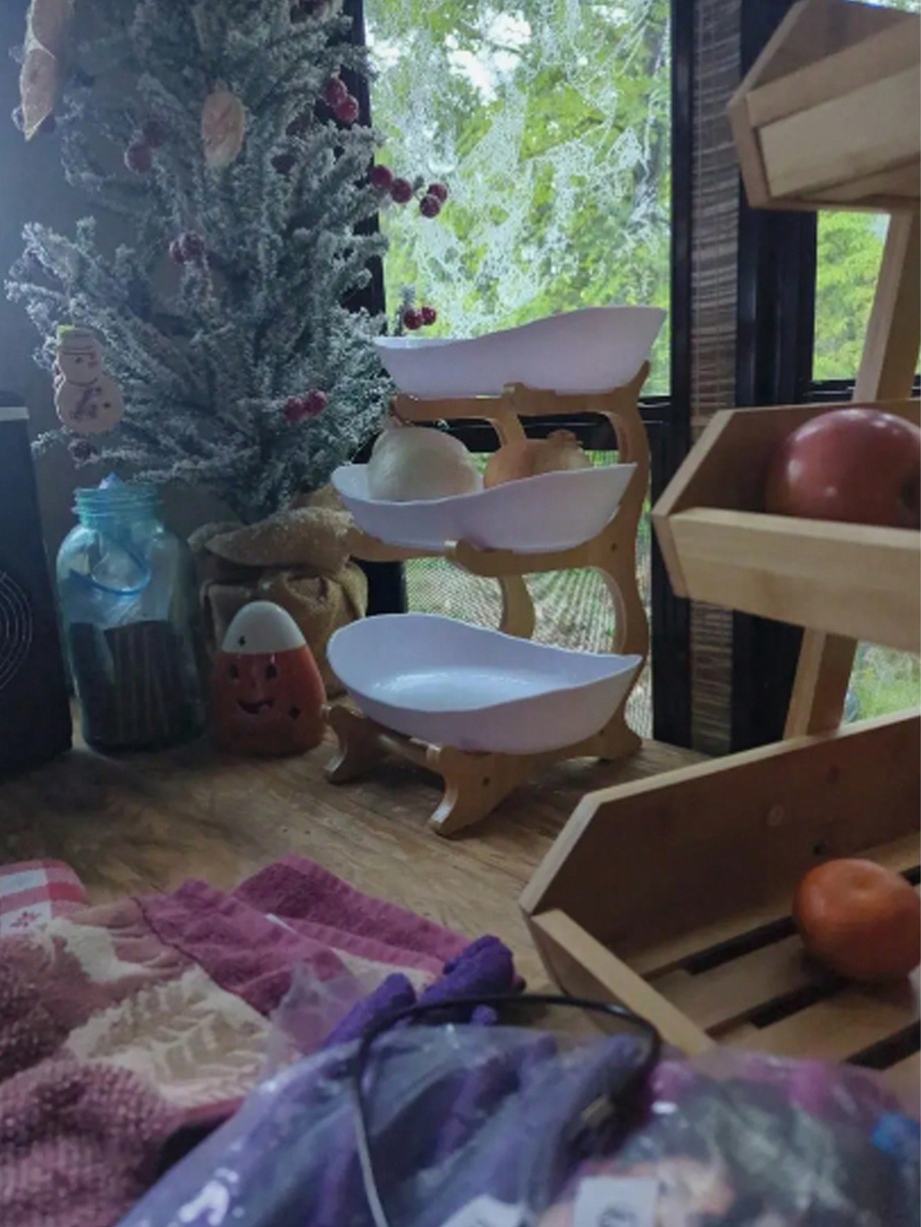 Luxury 3-Tier Wooden Fruit Bas - Snacks Food Gift Baskets recension och pris