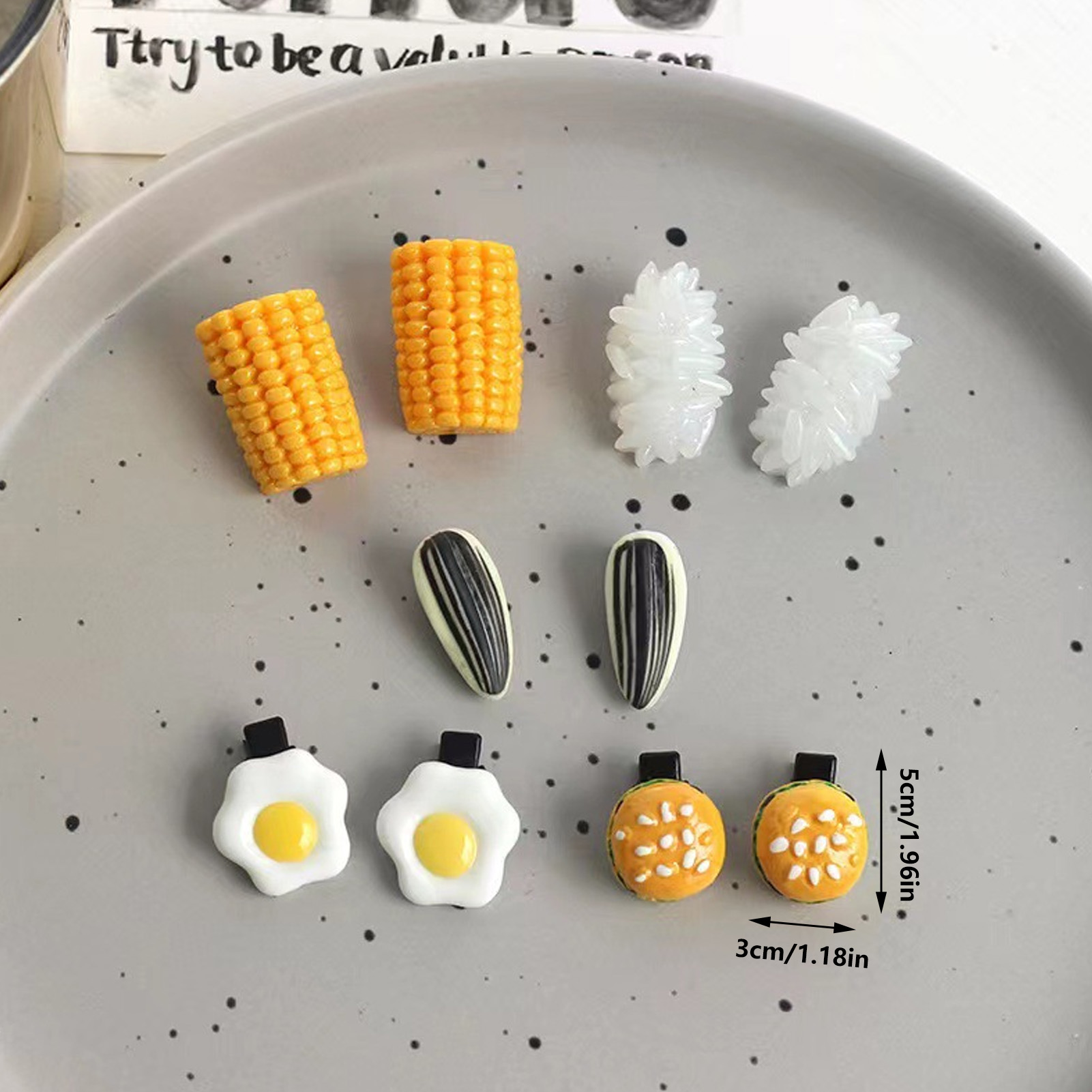 Mini Food Hair Clips Set Reali - Food Snacks Wholesale recension och pris