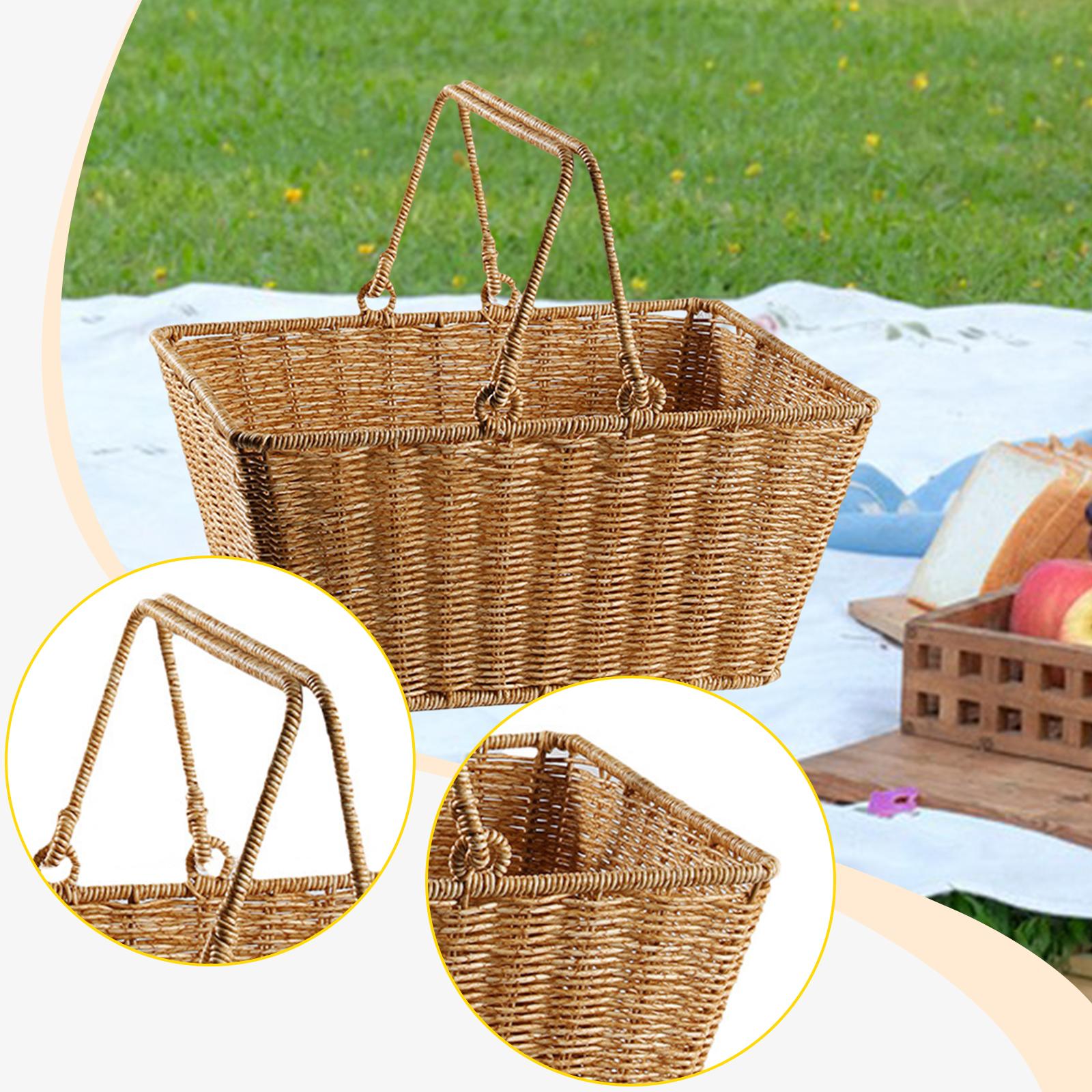 Picnic Storage Basket with Han - Snacks Food Gift Baskets recension och pris