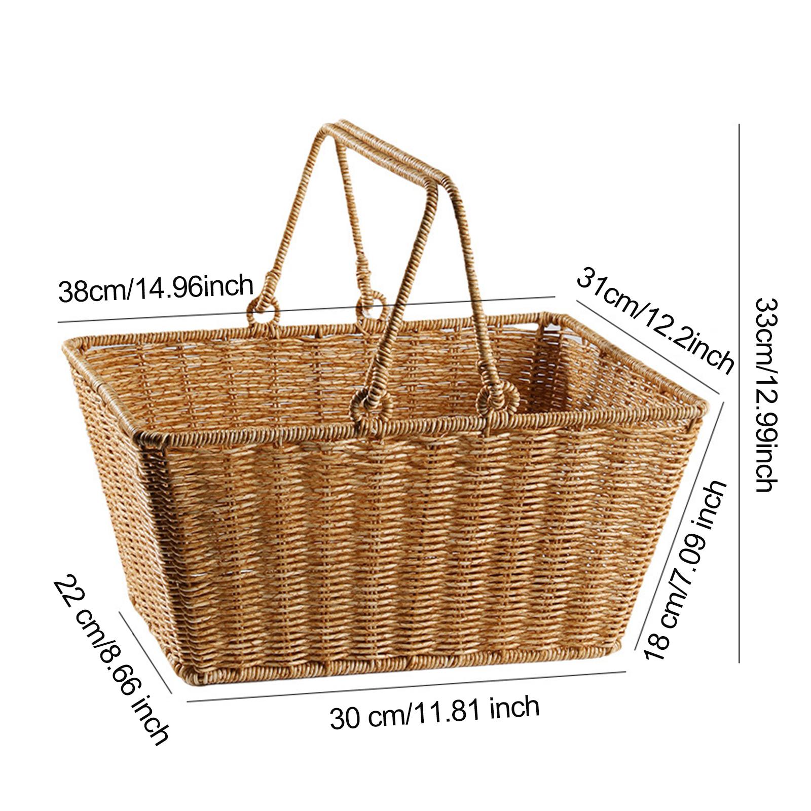 Picnic Storage Basket with Han - Snacks Food Gift Baskets recension och pris