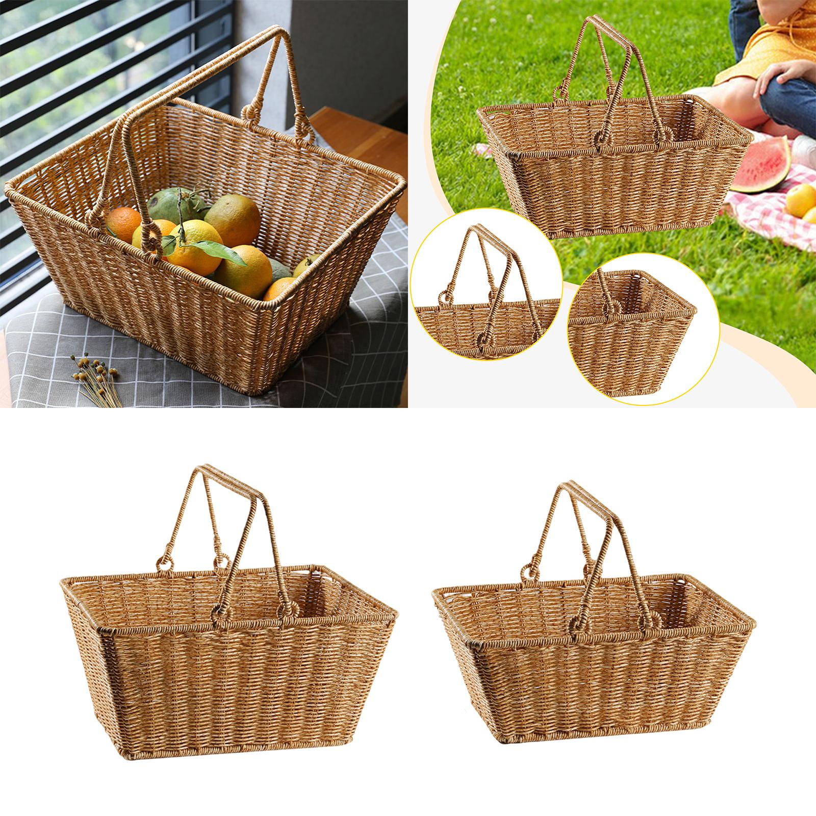 Picnic Storage Basket with Han - Snacks Food Gift Baskets recension och pris