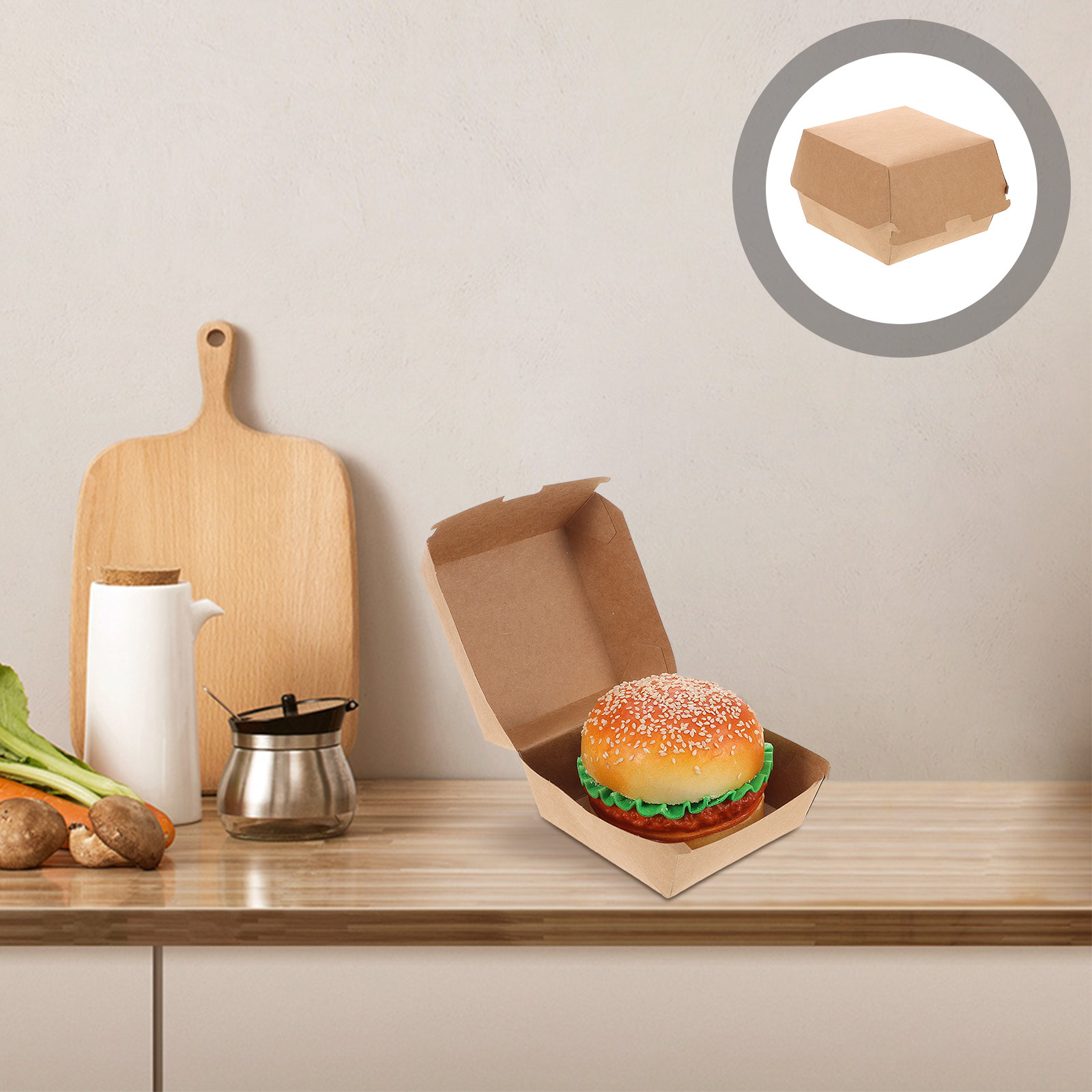 30Pcs Burger Boxes Kraft Paper - Food Snacks Packaging recension och pris