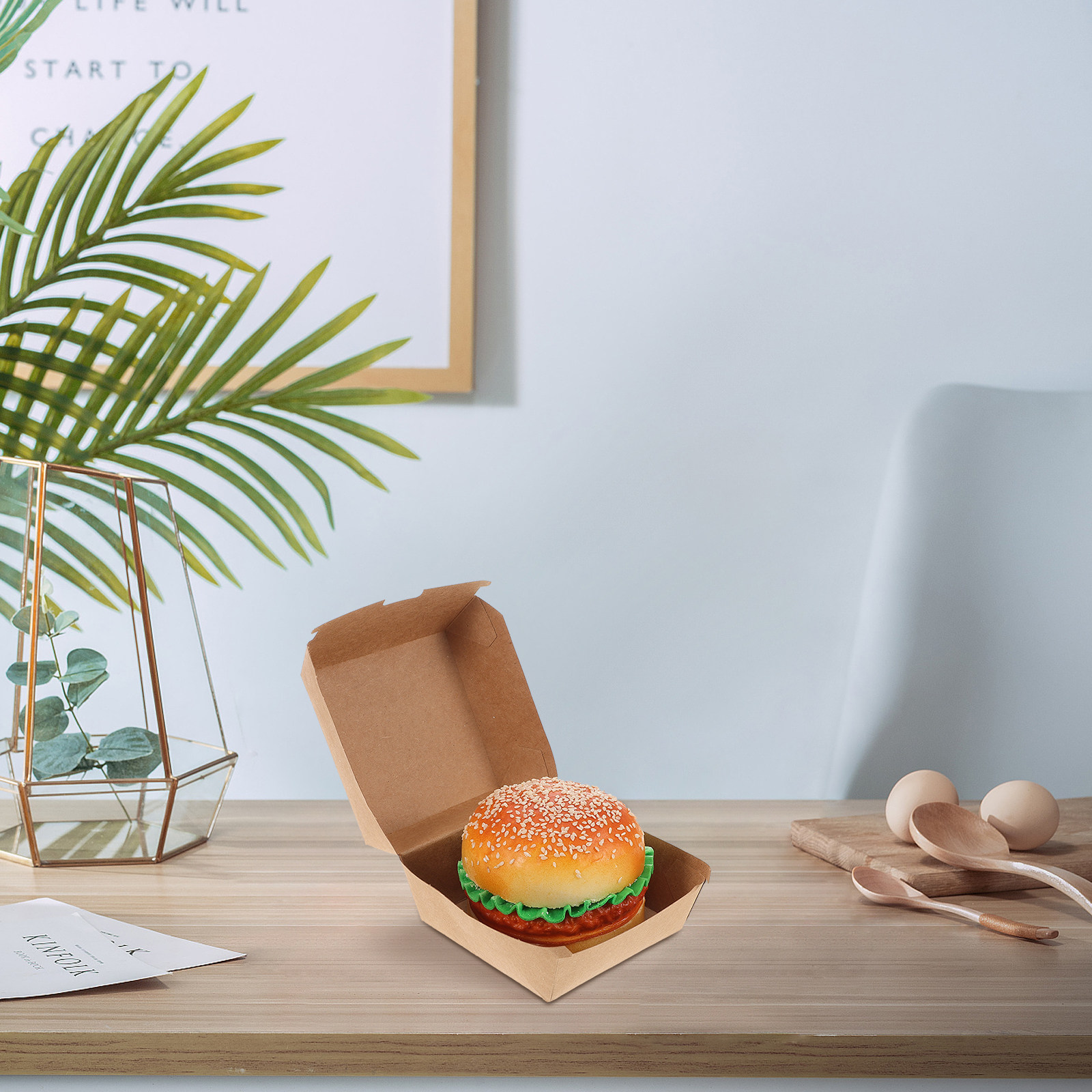 30Pcs Burger Boxes Kraft Paper - Food Snacks Packaging recension och pris
