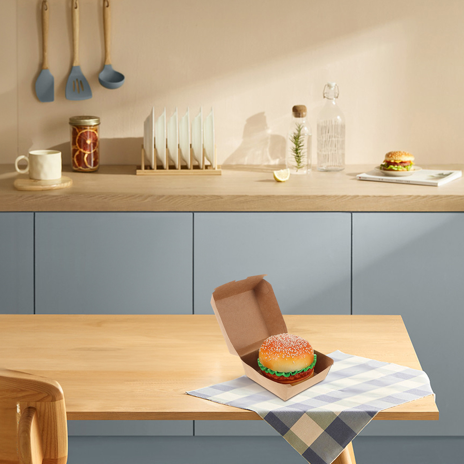 30Pcs Burger Boxes Kraft Paper - Food Snacks Packaging recension och pris