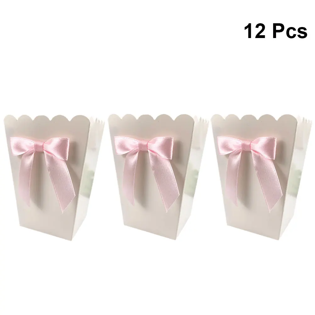 12pcs Pink Bow Popcorn Box Par - Food Snacks For Baby Shower recension och pris