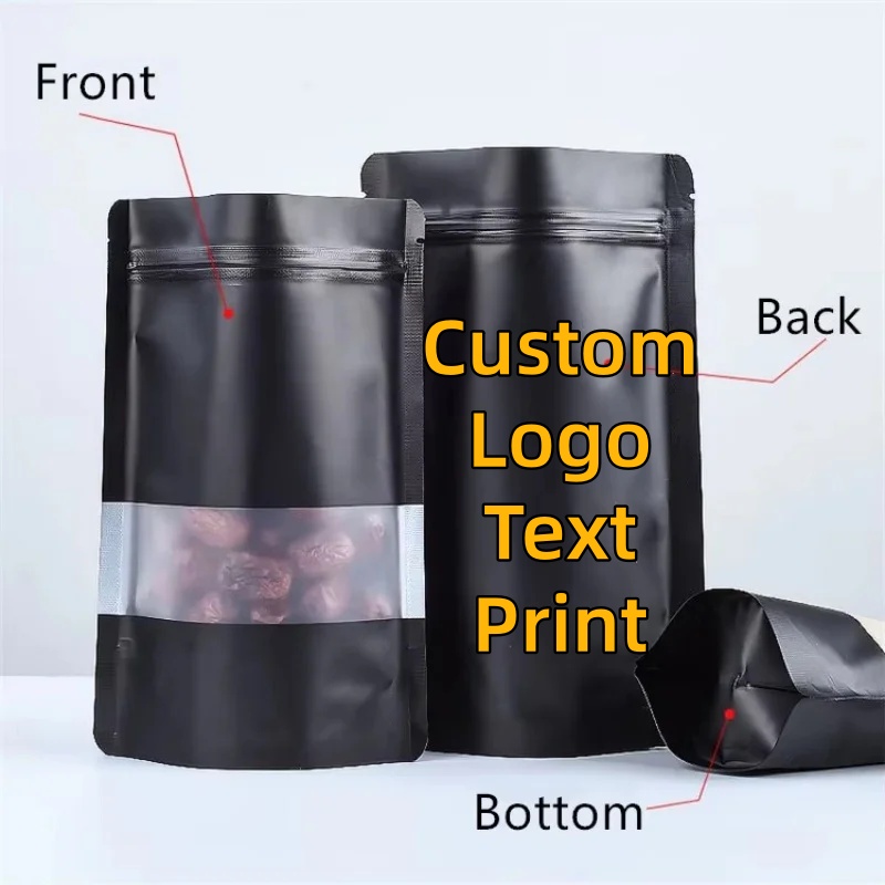 100PCS Stand-up Matte Black Al - Food Snacks For School recension och pris
