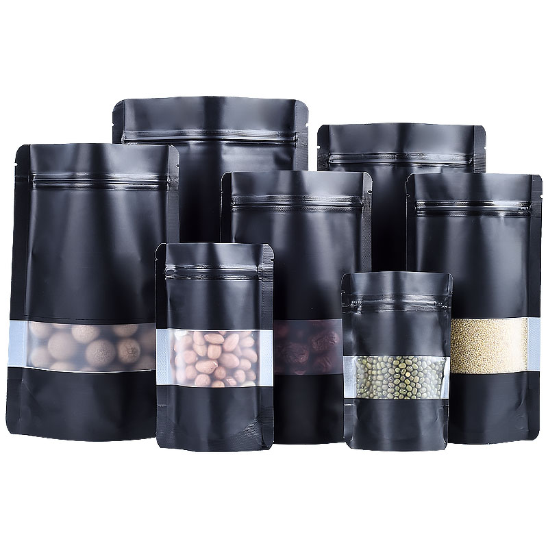 100PCS Stand-up Matte Black Al - Food Snacks For School recension och pris