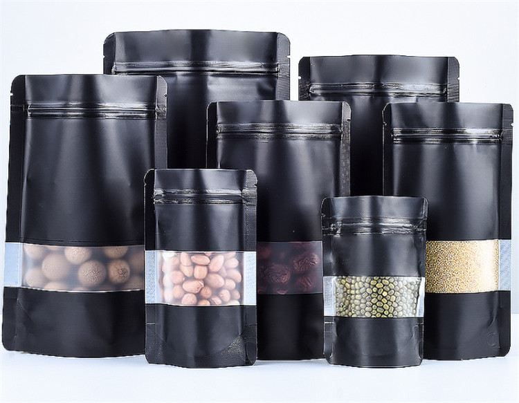 100PCS Stand-up Matte Black Al - Food Snacks For School recension och pris