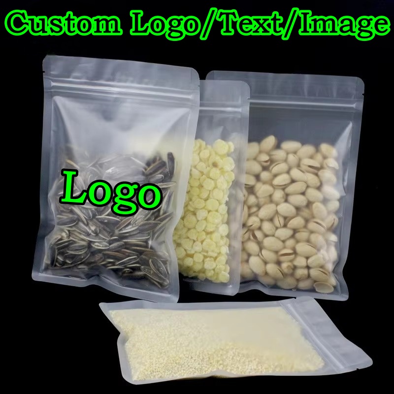 100PCS Frosted Plastic Ziplock - Logo Food Snack recension och pris