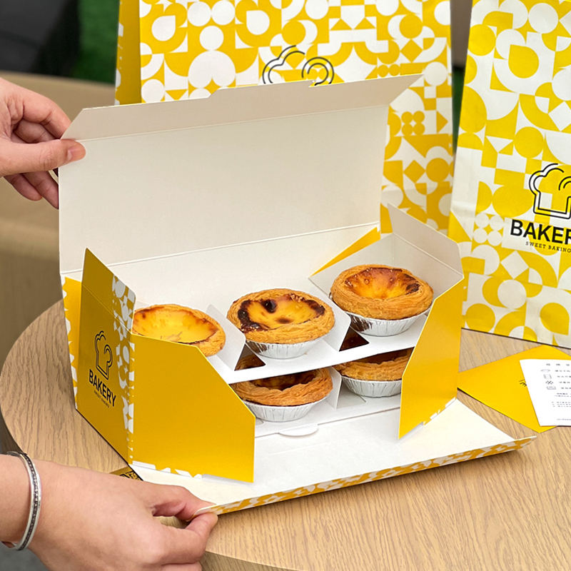 Custom Printing 6 Grid Egg Tar - Logo Food Snack recension och pris
