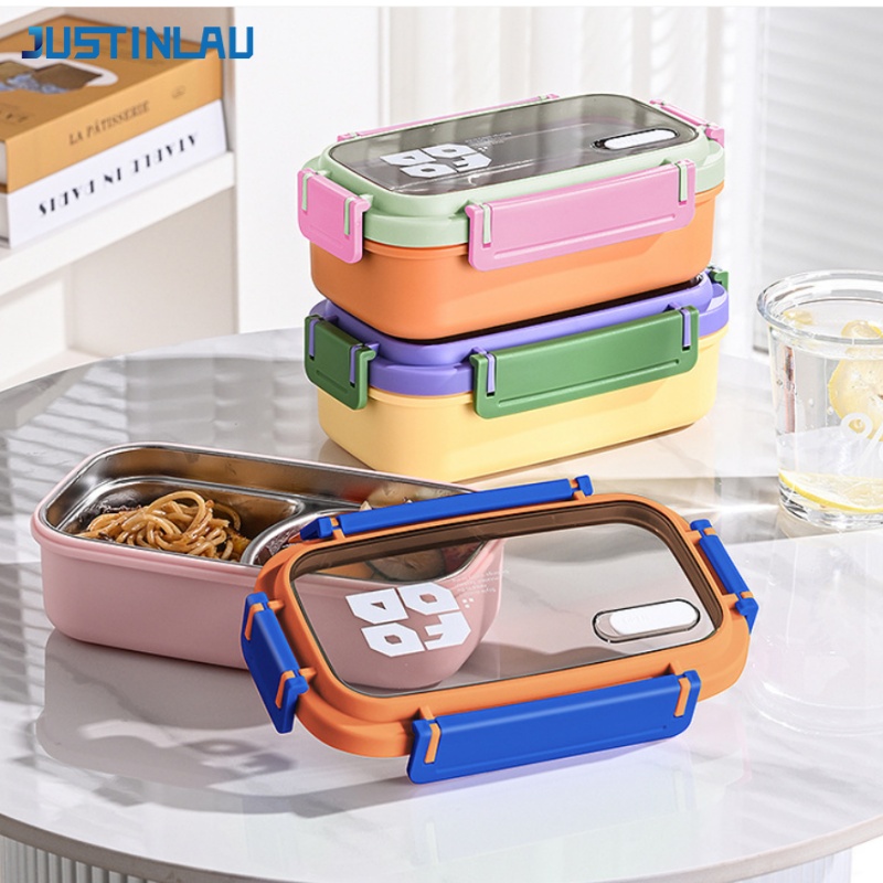 JUSTINLAU 2 Grid Bento Box Sta - Food Snacks Wholesale recension och pris