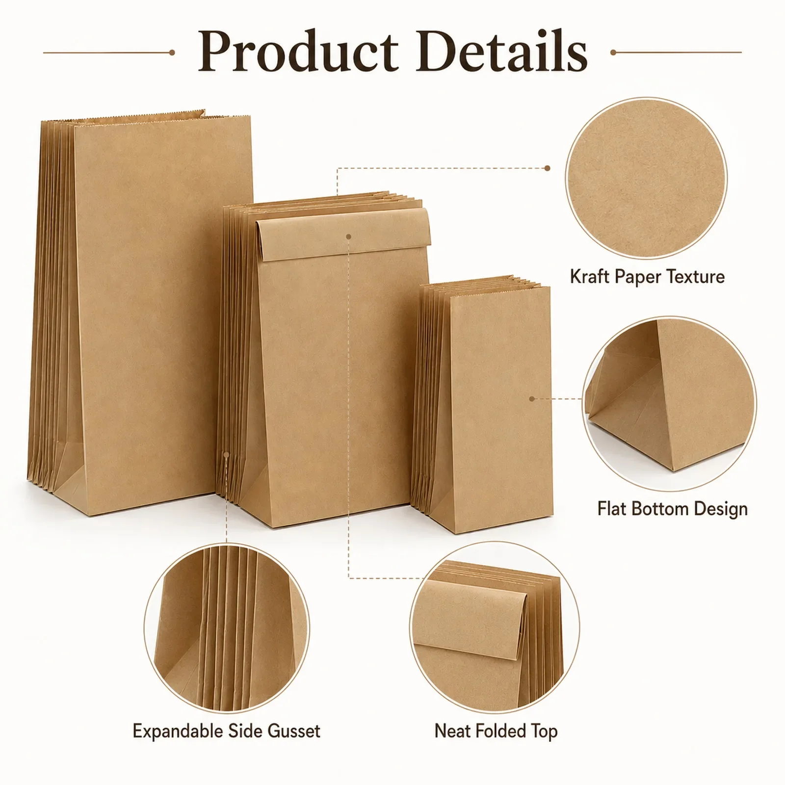 10-30Pcs Small Brown Kraft Pap - Food Snacks For School recension och pris