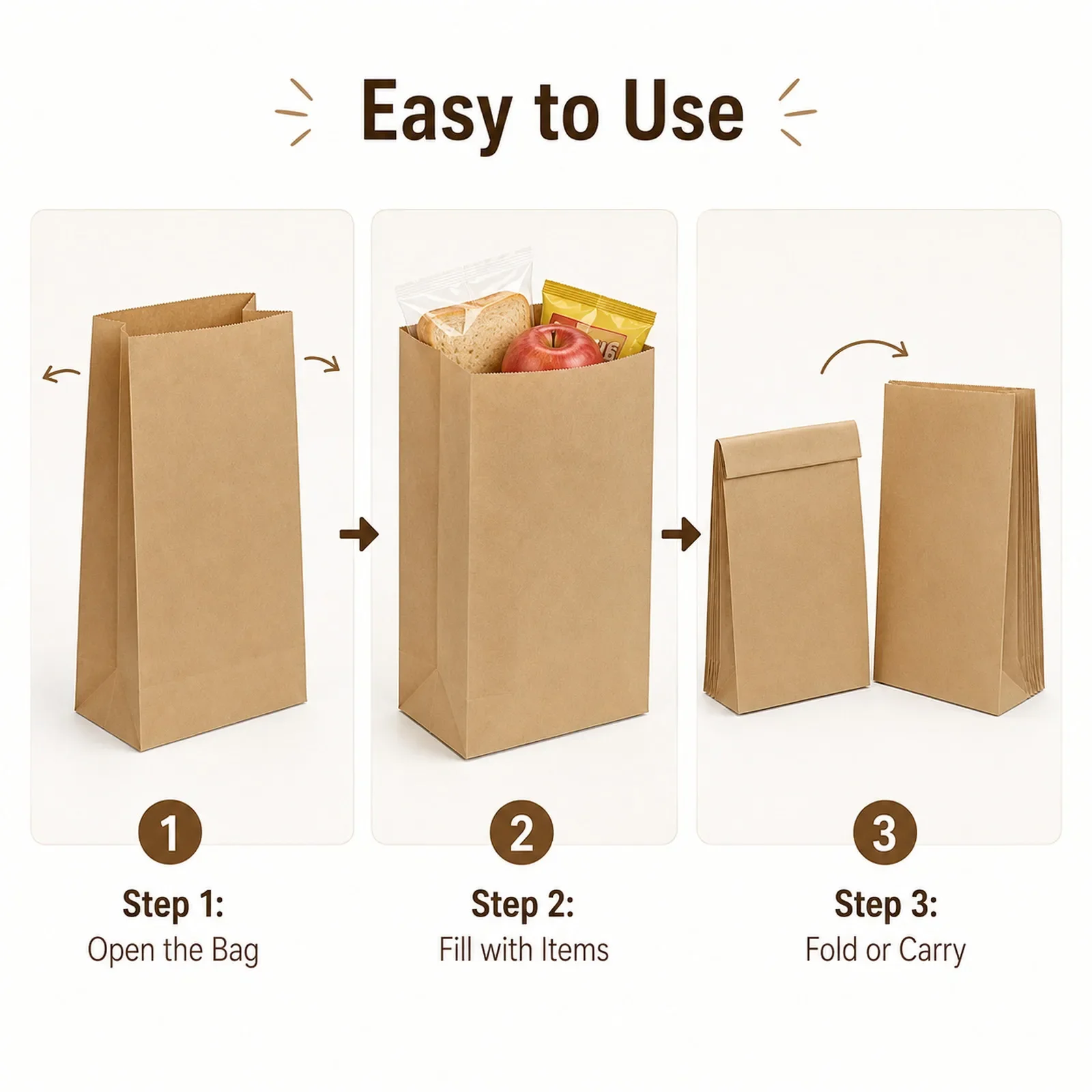 10-30Pcs Small Brown Kraft Pap - Food Snacks For School recension och pris