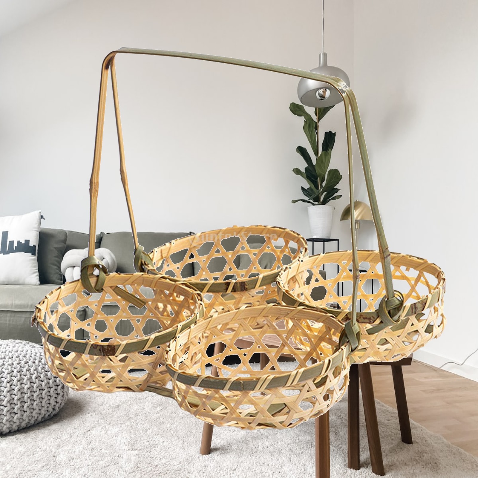 Picnic Woven Basket Bamboo Foo - Snacks Food Gift Baskets recension och pris