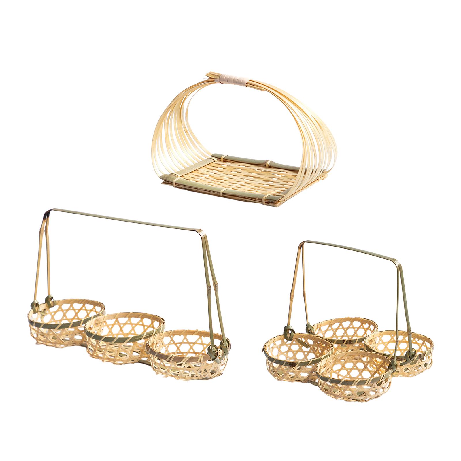 Picnic Woven Basket Bamboo Foo - Snacks Food Gift Baskets recension och pris