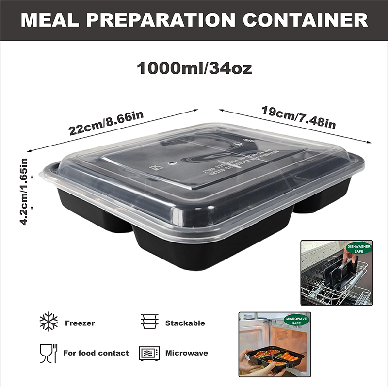 3-Compartment 34 Oz/1000 Ml, 1 - Food Snacks For School recension och pris